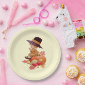 ヴィンテージ巡礼少年祈ズオンパンプキン ペーパープレート (パーティー)