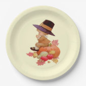 ヴィンテージ巡礼少年祈ズオンパンプキン ペーパープレート (正面)