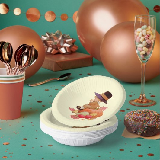 ヴィンテージ巡礼少年祈ズオンパンプキン ペーパーボウル (複数)