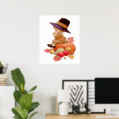 ヴィンテージ巡礼少年祈ズオンパンプキン ポスター (ホームオフィス)