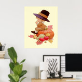 ヴィンテージ巡礼少年祈ズオンパンプキン ポスター (ホームオフィス)