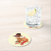 ヴィンテージ巡礼少年祈ズオンパンプキン ラウンドペーパーコースター (インサイチュ)