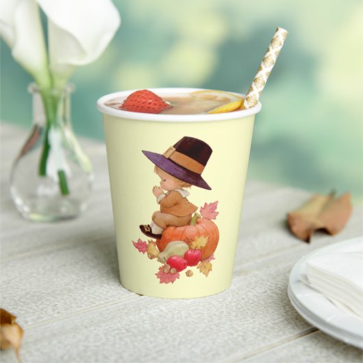 ヴィンテージ巡礼少年祈ズオンパンプキン 紙コップ (インサイチュ)