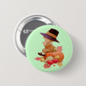 ヴィンテージ巡礼少年祈ズオンパンプキン 缶バッジ (正面&裏面)