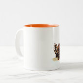 ヴィンテージ巡礼者とトルコ感謝祭の贈り物 ツートーンマグカップ (正面左)