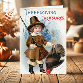 ヴィンテージ巡礼者とトルコ感謝祭 シーズンカード