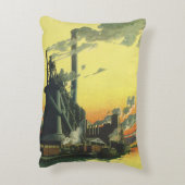 ヴィンテージ工場、波止場製造 アクセントクッション (裏面(縦))