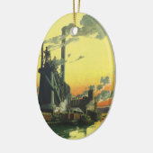 ヴィンテージ工場、波止場製造 セラミックオーナメント (左)