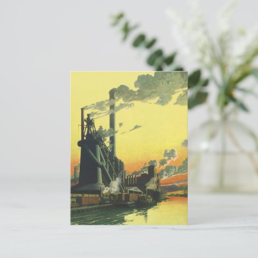 ヴィンテージ工場、波止場製造 ポストカード (スタンド正面)