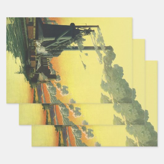 ヴィンテージ工場、波止場製造 ラッピングペーパーシート (セット)