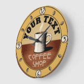 ヴィンテージ工芸品スタイルコーヒーショップ ラージ壁時計 (傾斜)