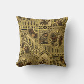 ヴィンテージ工芸品スタイルナイトデイパターン クッション (正面)