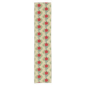 ヴィンテージ工芸品スタイルバラ柄 ショートテーブルランナー (正面)