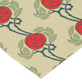 ヴィンテージ工芸品スタイルバラ柄 ショートテーブルランナー (コーナー)