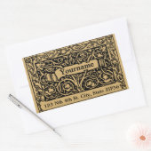 ヴィンテージ工芸品スタイル名札テンプレート 長方形シール (封筒)