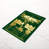 ヴィンテージ工芸品結婚中世 箔招待状 (回転した状態)