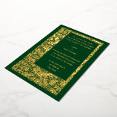 ヴィンテージ工芸品縁ど結婚の葉 箔招待状 (回転した状態)