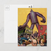 ヴィンテージ巨大ロボット攻撃はがき ポストカード (正面/裏面)