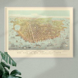 ヴィンテージ市サンフランシスコ復元地図, 1878 ポスター