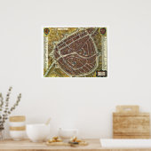 ヴィンテージ市地図 ポスター (キッチン)