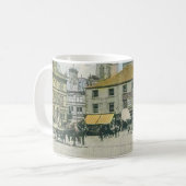 ヴィンテージ市場シーン – Huddersfield Marketplace コーヒーマグカップ (正面左)