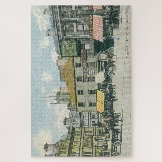ヴィンテージ市場シーン – Huddersfield Marketplace ジグソーパズル (縦)