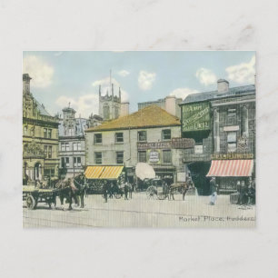 ヴィンテージ市場シーン – Huddersfield Marketplace ポストカード