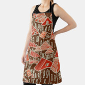 ヴィンテージ市建物のシームレスなパターン エプロン (インサイチュ)