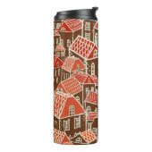 ヴィンテージ市建物のシームレスなパターン タンブラー (回転左)