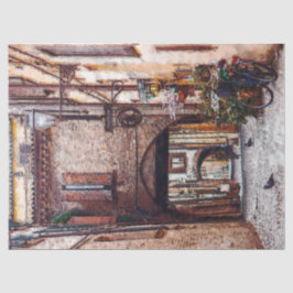 ヴィンテージ市建物パスの切り離しティッシュペーパー 薄葉紙