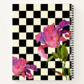 ヴィンテージ市松模様にカラーフローラ手帳 ノートブック (裏面)