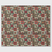 ヴィンテージ市松模様に型 ラッピングペーパー (フラット)