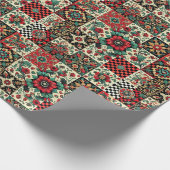 ヴィンテージ市松模様に型 ラッピングペーパー (角)