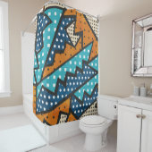 ヴィンテージ布のシームレスパタグランジーン シャワーカーテン (インサイチュ)