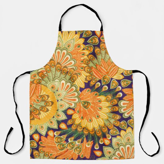 ヴィンテージ布パターン：クローズアップテクスチャ エプロン (正面)