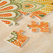 ヴィンテージ布パターン:クローズアップテクスチャ ジグソーパズル (側面)