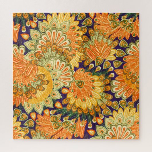 ヴィンテージ布パターン:クローズアップテクスチャ ジグソーパズル (縦)