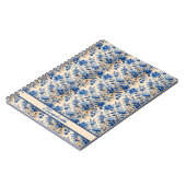 ヴィンテージ布フランスブルーフラワー | お名前 ノートブック (左側)