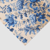 ヴィンテージ布フランスブルーフラワー | お名前 薄葉紙 (詳細)