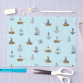 ヴィンテージ帆船といかり 薄葉紙 (クラフト)