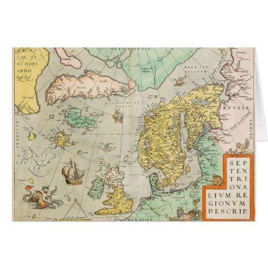 ヴィンテージ帆船の地図。 (正面横)