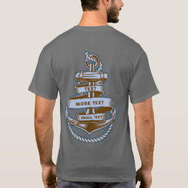 ヴィンテージ帆船アンカーロープバナーのカスタマイズ Tシャツ