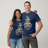 ヴィンテージ帆船アンカーロープバナーのカスタマイズ Tシャツ (ユニセックス)