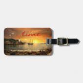 ヴィンテージ帆船サンセット海ラゲッジタグ ラゲッジタグ (正面横)