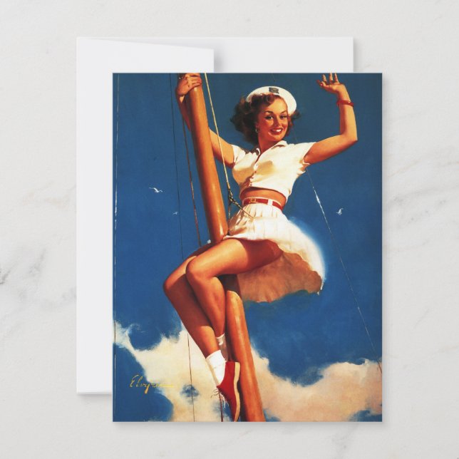 ヴィンテージ帆船セーリングピンアップガール (正面)