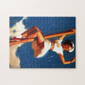 ヴィンテージ帆船セーリングピンアップガール ジグソーパズル (横)