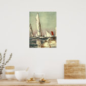 ヴィンテージ帆船メンズセーリングアンティークウィリーストワー ポスター (キッチン)