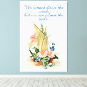 ヴィンテージ帆船モチベーション引用文 キャンバスプリント (インサイチュ (ウッドフロア))