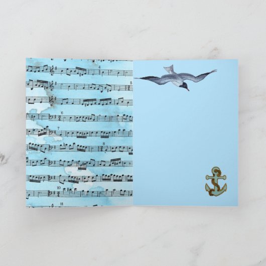 ヴィンテージ帆船ライフベルトANSいかり父の日 カード (内部)