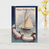 ヴィンテージ帆船ライフベルトANSいかり父の日 カード (黄色い花)